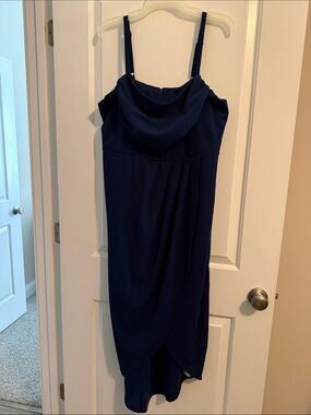 torrid Navy Cowl Neck Midi Dress with Spaghetti Straps